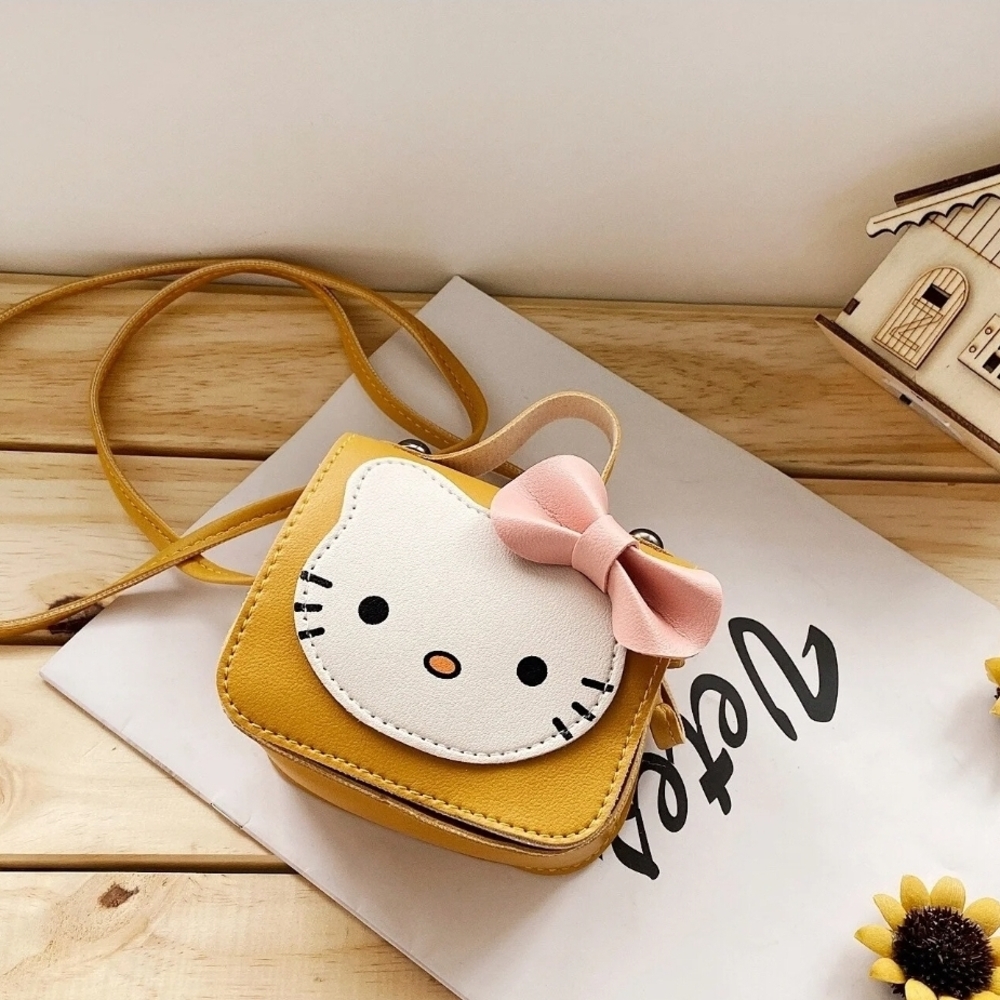 Mini Cute Yellow and Pink Hello Kitty Small Crossbody Bag